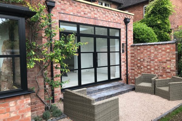 External French Door With Top Light And Side Light Standard Black 9005 (1)